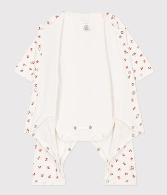 Bodyjama sans pieds bébé en coton blanc MARSHMALLOW/blanc MULTICO