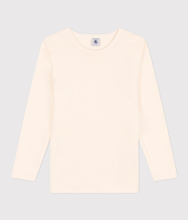 Katoenen T-shirt met lange mouw ecru
