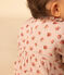 Jurk met lange mouwen van luchtig katoen voor baby's roze SALINE/wit MULTICO