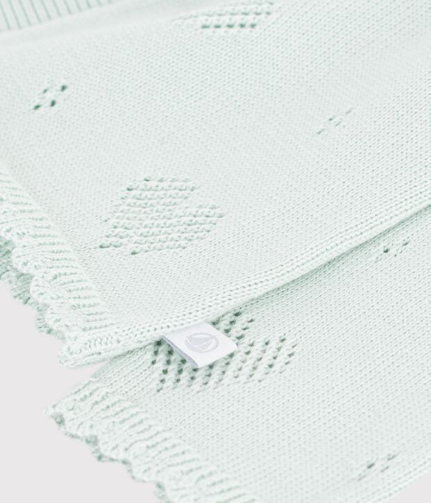 Katoenen babyvestje met hartjesmotief groen