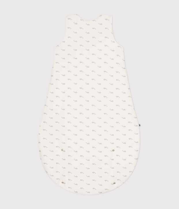 Fluwelen babytrappelzak met walvisprint - TOG 3 wit/groen