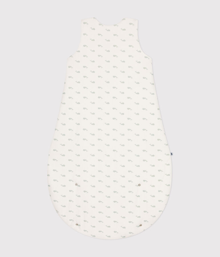 Fluwelen babytrappelzak met walvisprint - TOG 3 wit MARSHMALLOW/ HERBIER