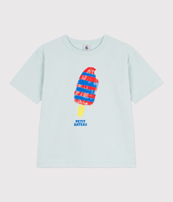 Tee-shirt enfant manches courtes en coton bleu SPRAY