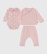 Ensemble cadeau bébé 2 pièces en velours et body imprimé cœurs