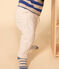 Broek in doorgestikt tubic voor baby's beige MONTELIMAR CHINE