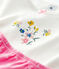 Pyjama à manches courtes petite fille en coton rose PETAL/blanc MARSHMALLOW