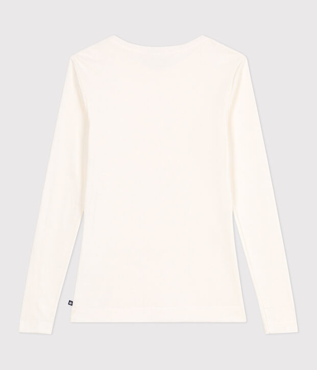 T-shirt met lange mouwen van katoen en wol voor dames - L'Iconique MILK