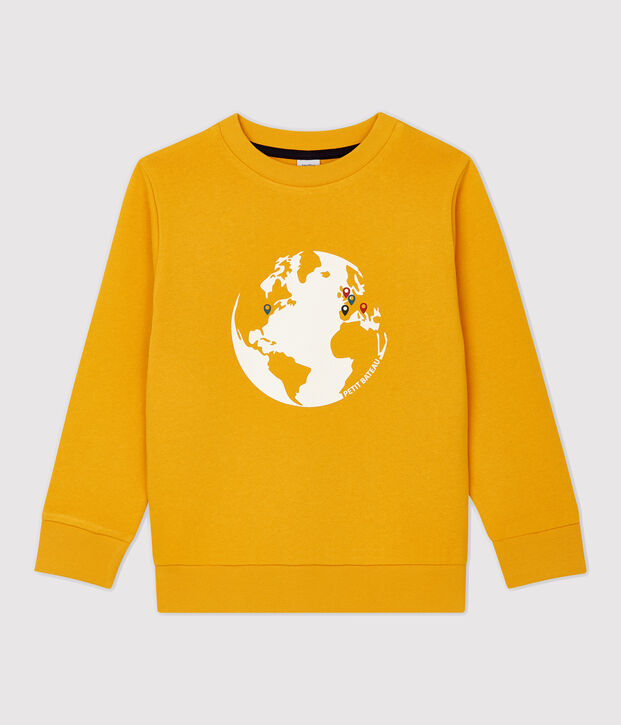 Sweatshirt en molleton enfant gar&ccedil;on jaune