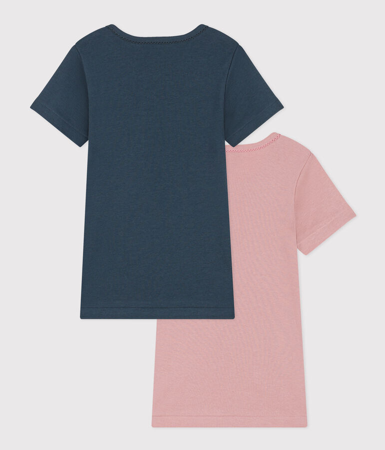 Set van 2 T-shirts met korte mouwen voor meisjes in katoen multicouleur
