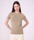 Dames-T-shirt van effen katoen met korte mouwen