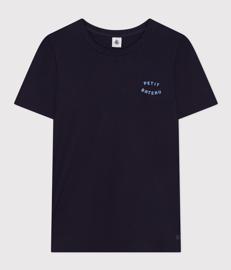LE DROIT, katoenen T-shirt voor dames met ronde hals blauw