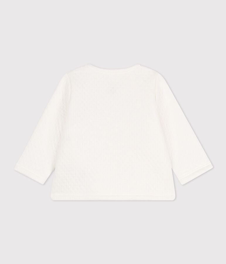 Babytruitje van gewatteerde tubic uit katoen wit