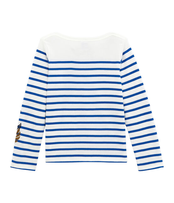 Creatief marinetruitje voor jongens wit MARSHMALLOW/blauw PERSE