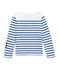 Creatief marinetruitje voor jongens wit MARSHMALLOW/blauw PERSE