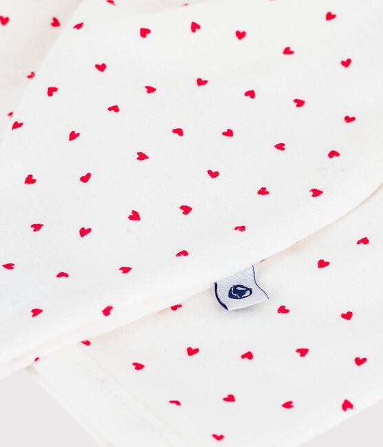 Pyjama bébé en coton petit cœur blanc MARSHMALLOW/rouge TERKUIT
