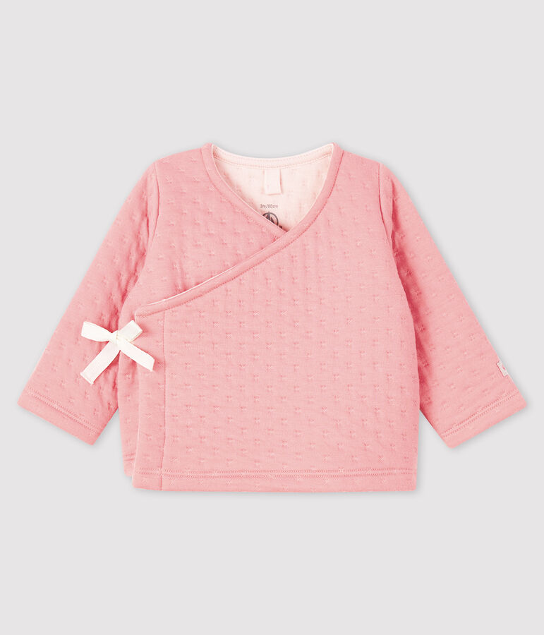 Cardigan b&eacute;b&eacute; en tubique rose CHARME