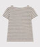 Tee-shirt rayé en jersey flammé enfant fille blanc AVALANCHE/bleu SMOKING