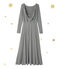 Robe longue femme à manches longues. Petit bateau x Marie-Agnès Gillot bleu SMOKING/beige COQUILLE