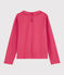Katoenen meisjes t-shirt met lange mouwen roze POPPY