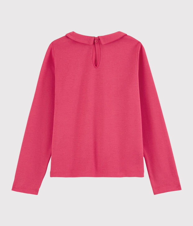 Tee-shirt manches longues en coton enfant fille rose