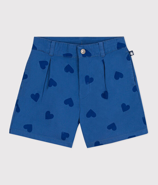 Short enfant en coton cœurs bleu ALASKA FONCE/ MEDIEVAL