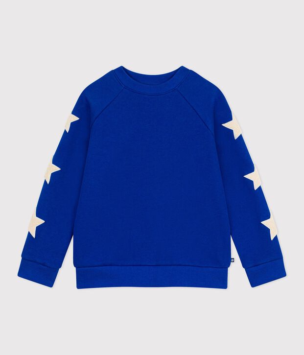 Sweatshirt enfant en coton uni bleu