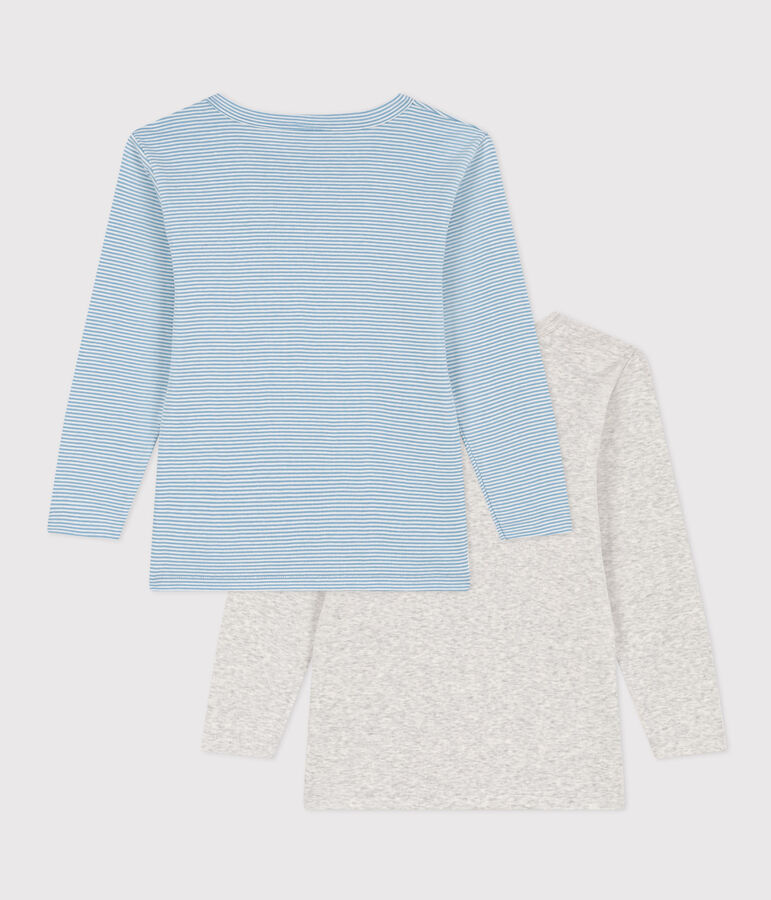 Set van 2 T-shirts voor jongens met lange mouwen in katoen multicouleur