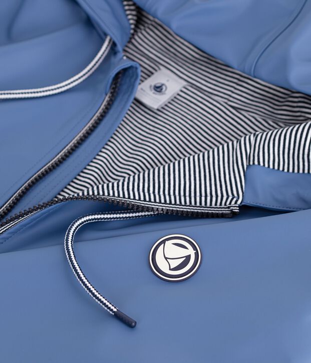 Korte damesregenjas blauw