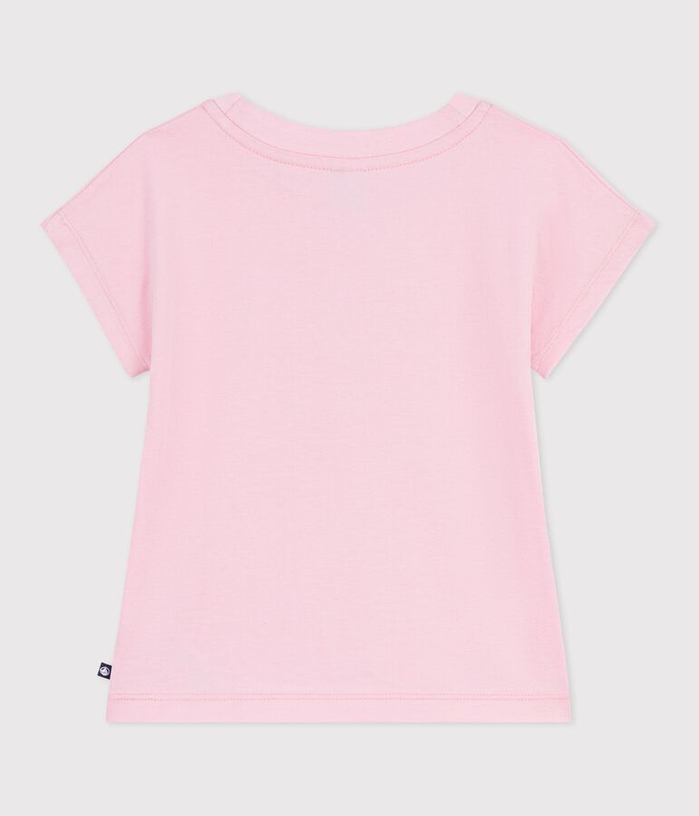 Katoenen T-shirt met korte mouwen voor kinderen roze