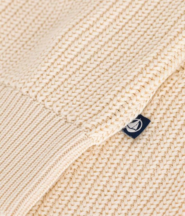 Katoenen cardigan in Engelse ribstof voor dames ecru