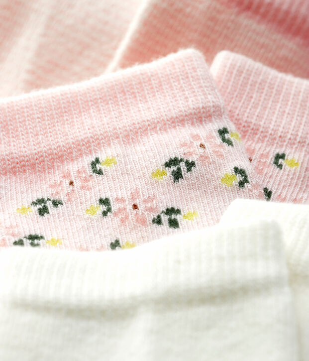 Lot de 3 chaussettes &agrave; motif b&eacute;b&eacute; fille multicouleur