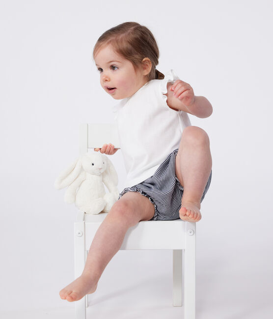 Katoenen babybloesje zonder mouwen wit MARSHMALLOW