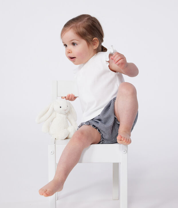 Blouse b&eacute;b&eacute; en coton sans manches blanc