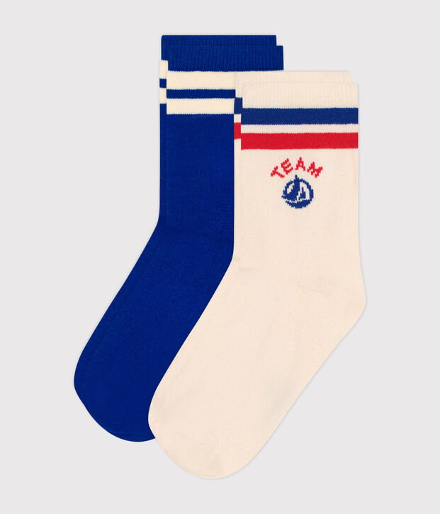 Set van 2 paar katoenen kindersokken van Team Petit Bateau multicouleur