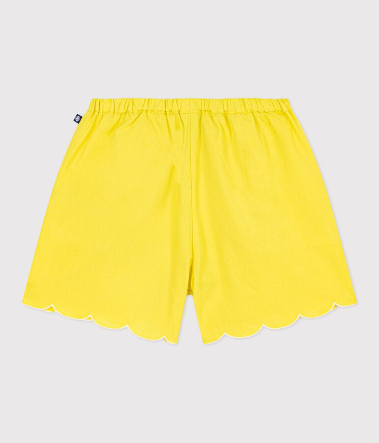 Short enfant en coton uni jaune