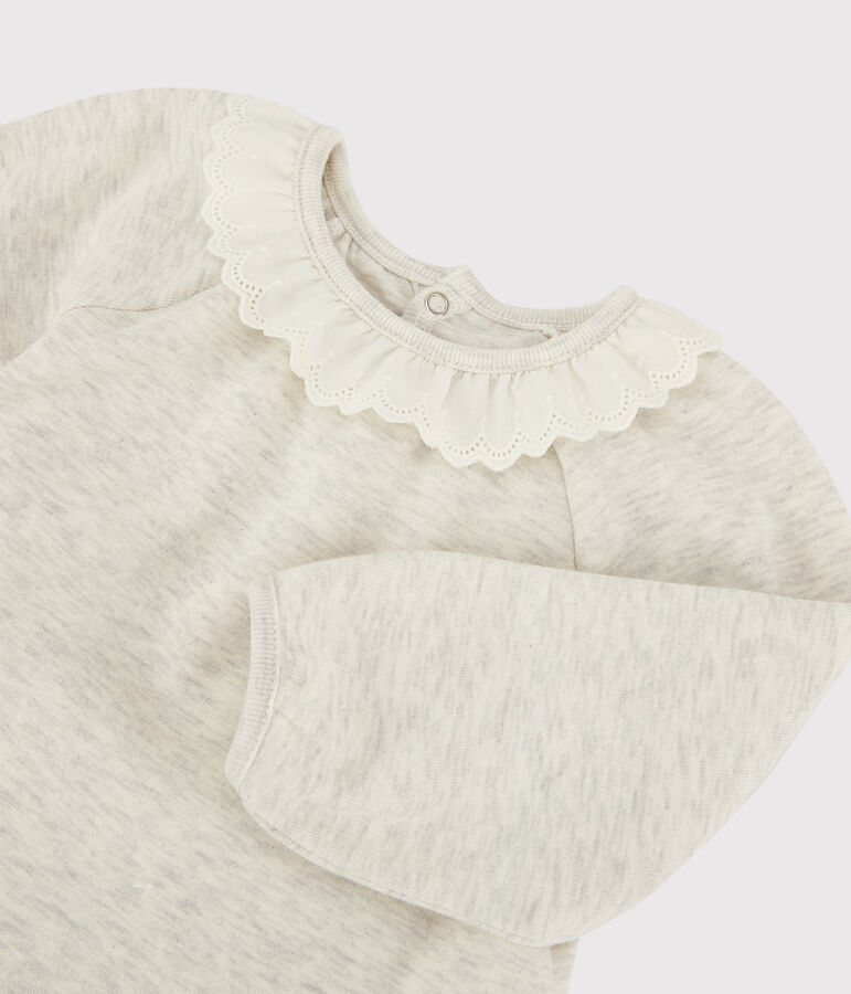 Blouse en coton b&eacute;b&eacute;. beige