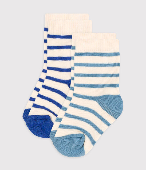 Lot de 2 paires de chaussettes rayures b&eacute;b&eacute; multicouleur