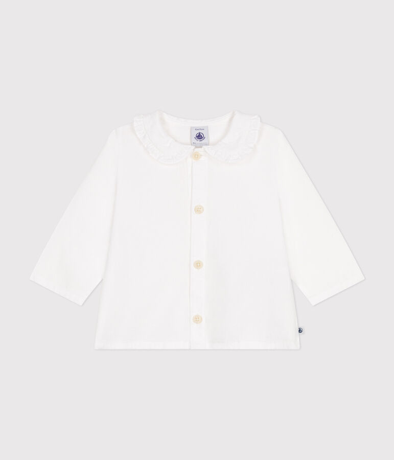 Blouse en coton piqu&eacute; b&eacute;b&eacute; blanc