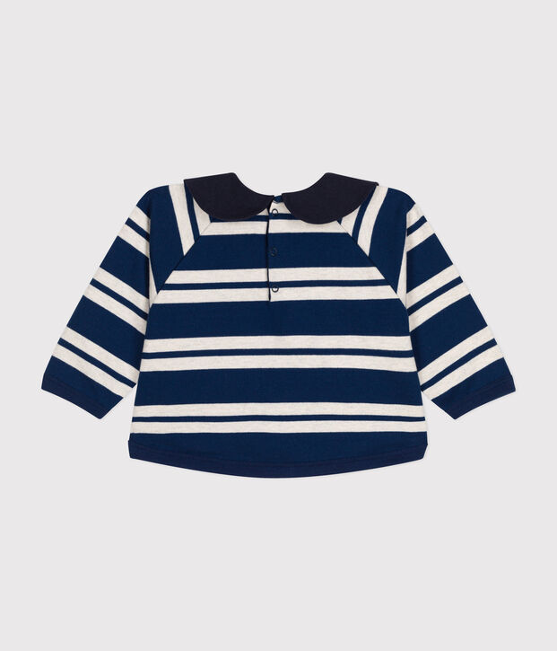 Sweatshirt van dikke jersey voor baby's. blauw/beige