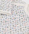 Slaappakje in molton met print voor baby's wit MARSHMALLOW/wit MULTICO