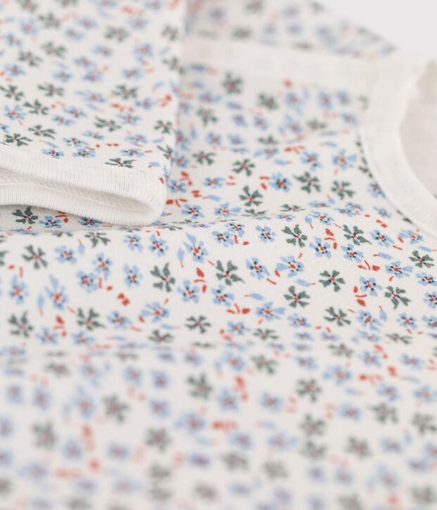 Slaappakje in molton met print voor baby's wit/multicouleur