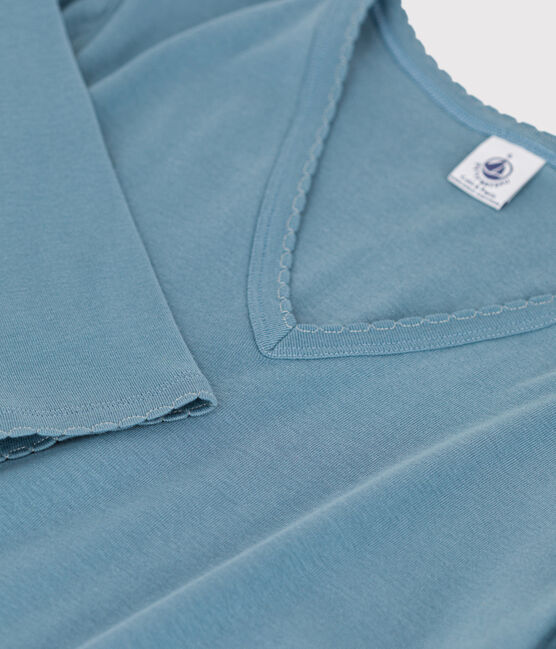 L'ICONIQUE, T-shirt voor dames met cocottesteek in katoen blauw ROVER