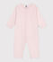 Katoenen babypyjama zonder voetjes met claudinekraagje roze FLEUR