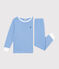 Gestreepte katoenen pyjama voor kinderen DELPHINIUM/ MARSHMALLOW