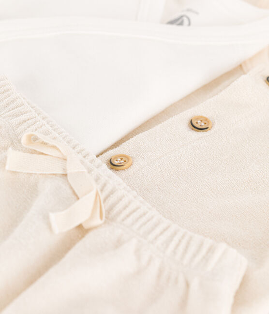 Set in bouclé badstof voor baby's ecru AVALANCHE