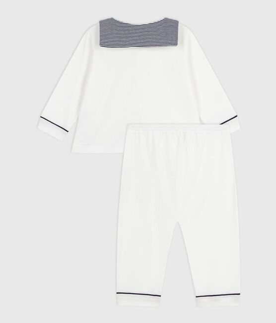 Pyjama 2 pièces bébé avec col marin blanc MARSHMALLOW