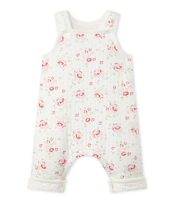 babysalopette in doorgestikte tubic wit LAIT/wit MULTICO