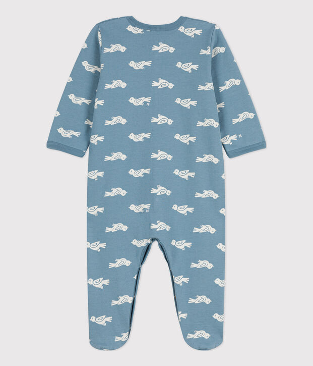 Slaappakje in molton voor baby's blauw/ecru