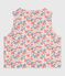 Gilet sans manche réversible bébé en coton imprimé blanc MARSHMALLOW/rose JOLI