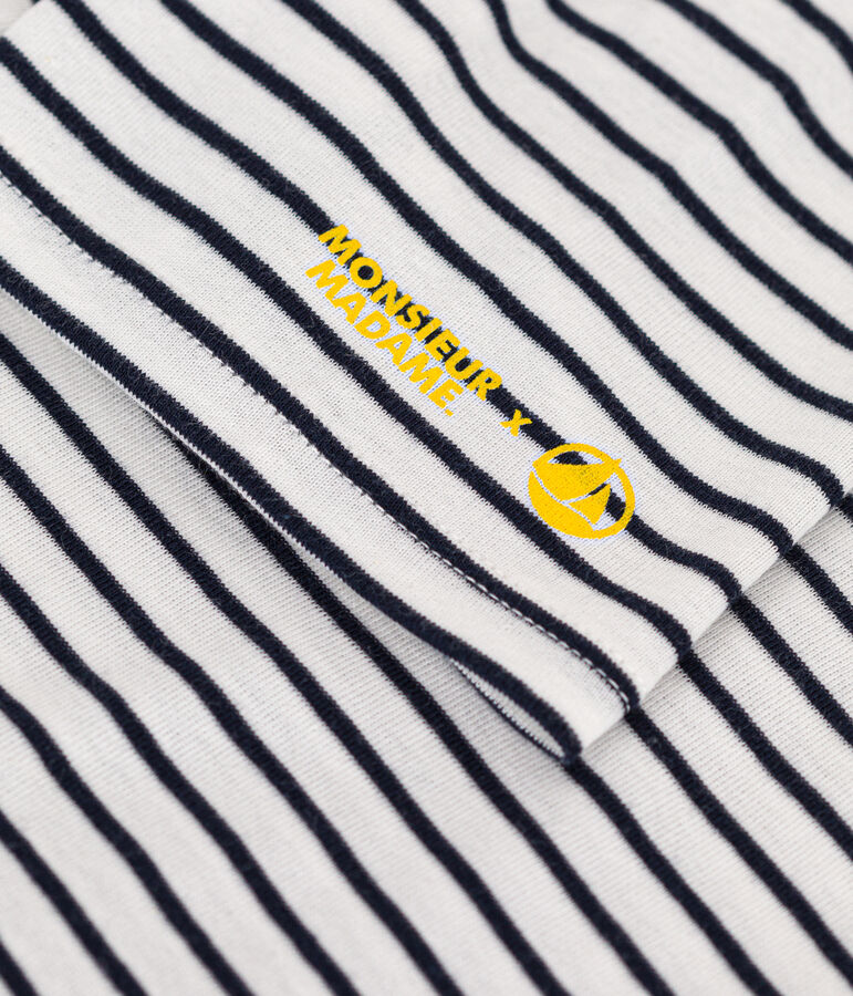 L'Iconique, katoenen T-shirt voor dames met Monsieur Madame-motiefje wit MARSHMALLOW/blauw SMOKING